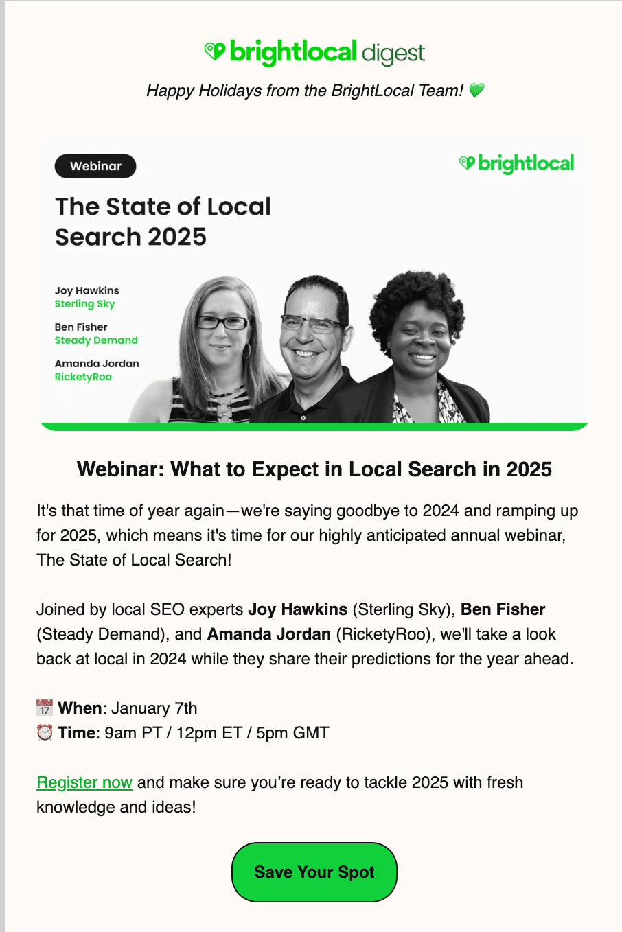 Exemple d'e-mail axé sur l'organisateur du webinaire Exemple d'e-mail axé sur l'organisateur du webinaire