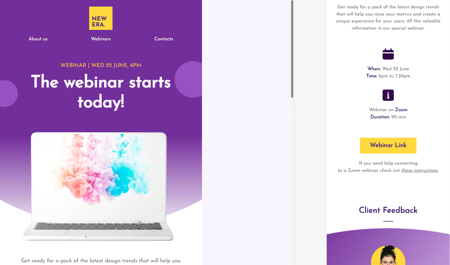 Modèle de rappel pour un webinaire Modèle de rappel pour un webinaire