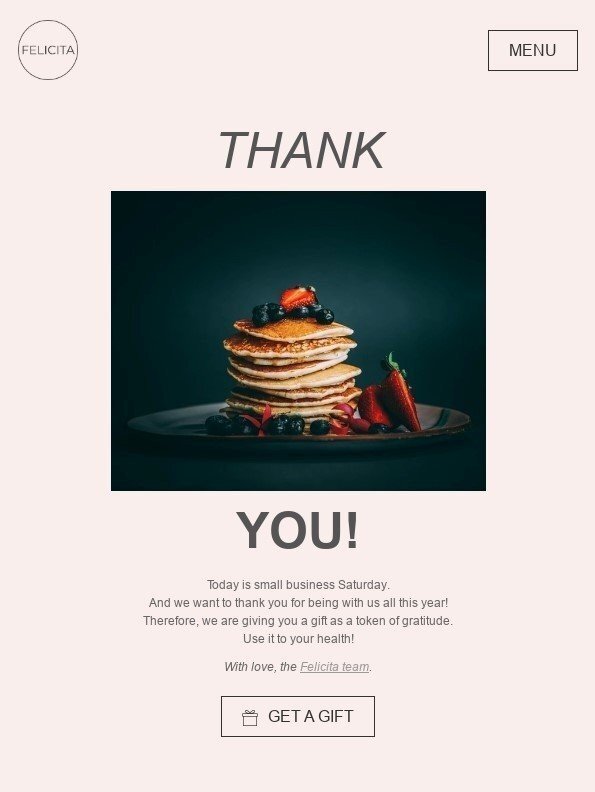 Example of how to give away coupons in appreciation emails Example of how to give away coupons in appreciation emails