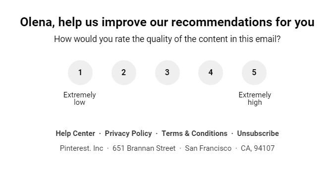 Unsubscribe Emails _ Pinterest Example