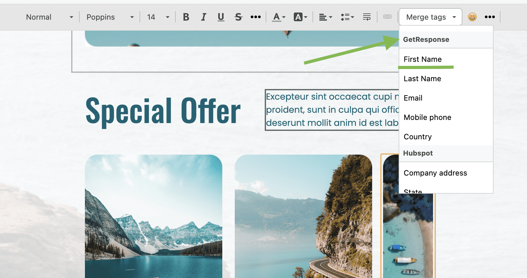 How to add GetResponse Merge Tag in Stripo How to add GetResponse Merge Tag in Stripo