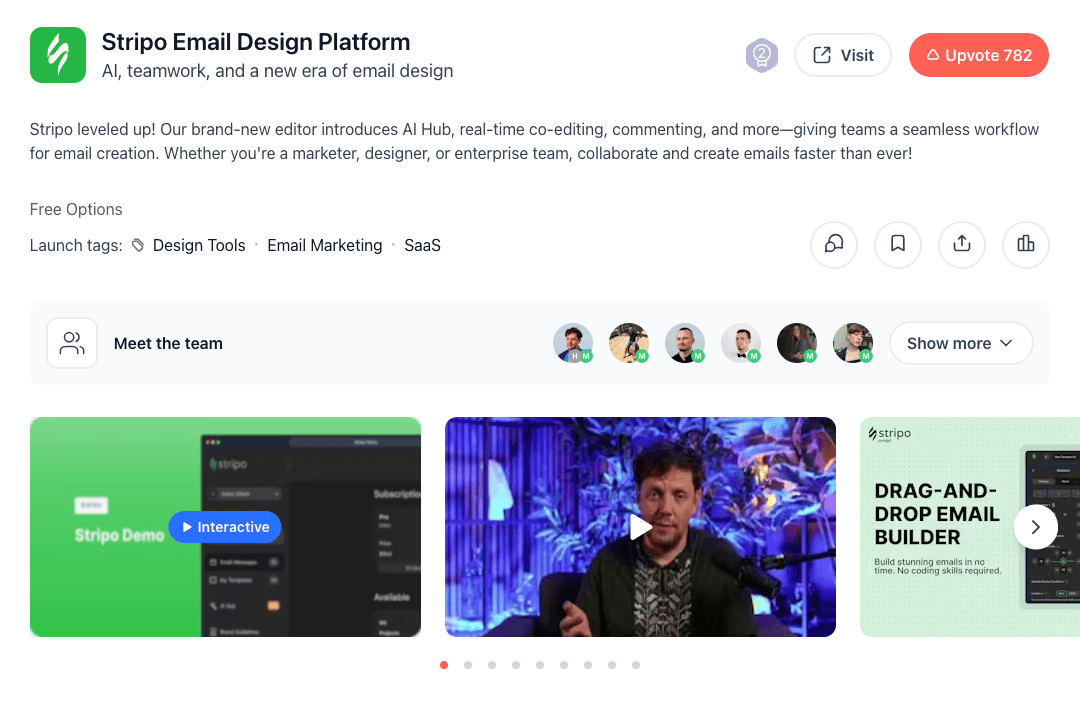 Платформа email-дизайна Stripo: запуск на Product Hunt Платформа email-дизайна Stripo: запуск на Product Hunt