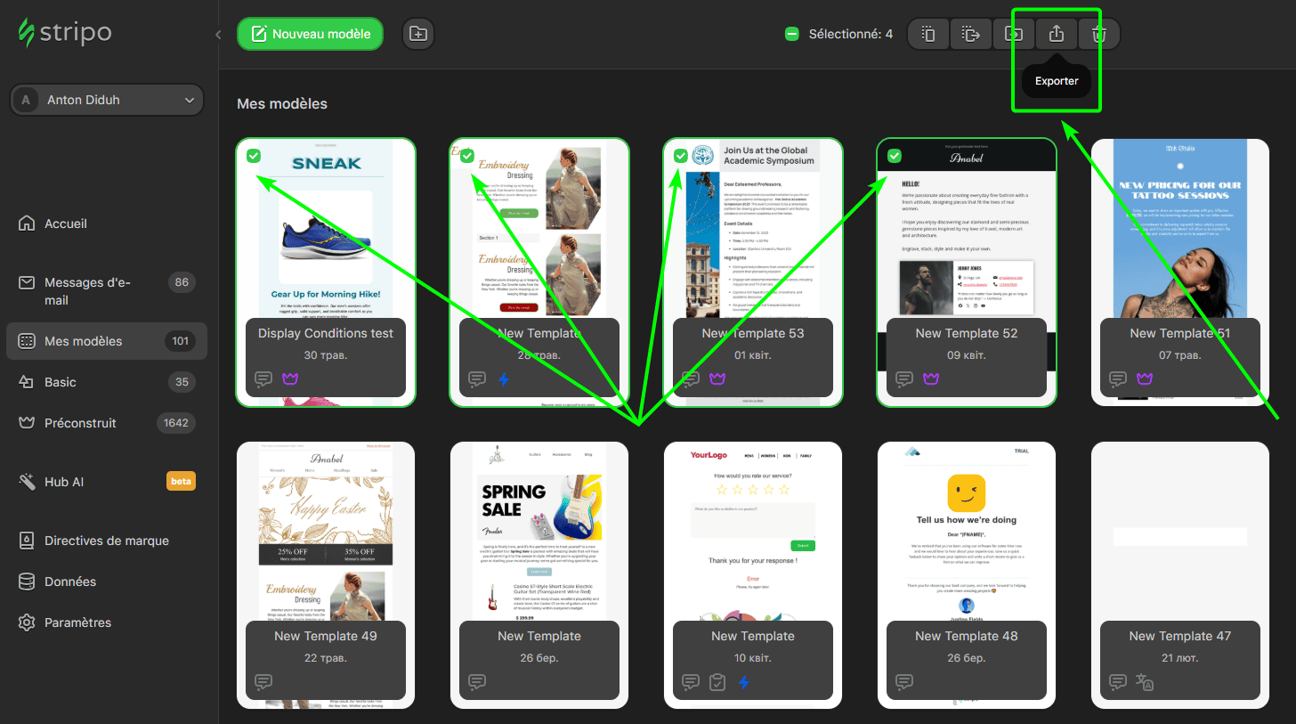 Export de masse avec bulk actions Export de masse avec bulk actions