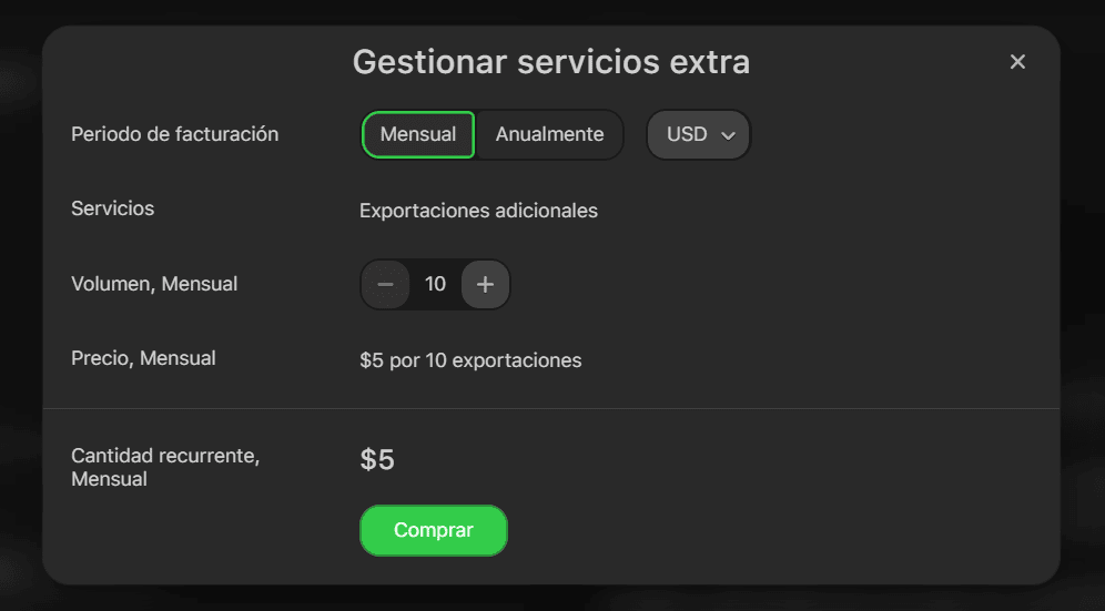 Ventana de compra de exportación Ventana de compra de exportación
