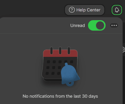 Opening notification center at your Stripo account
