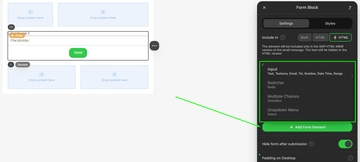 Вибір типу форми