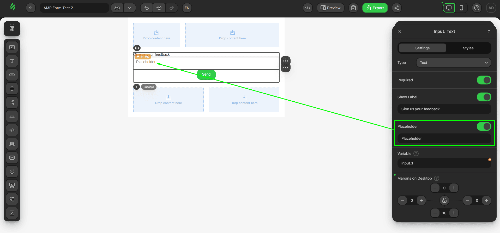 Опція «Підказка поля» в інпуті