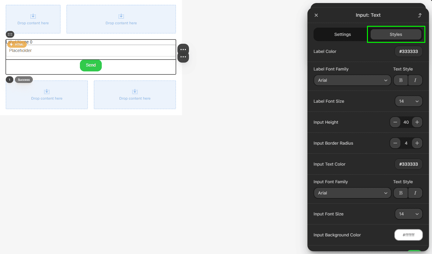 Параметри стилю форми