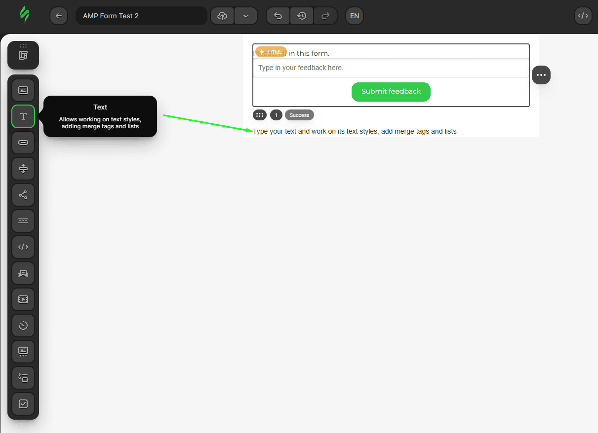Додавання блоку «Текст»