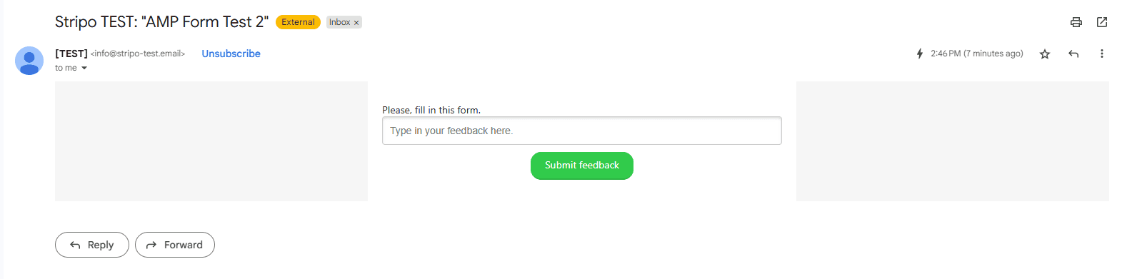 Як тестовий лист виглядає у вхідних