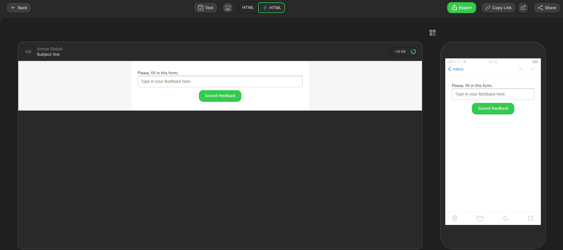 Функція прев’ю у Stripo