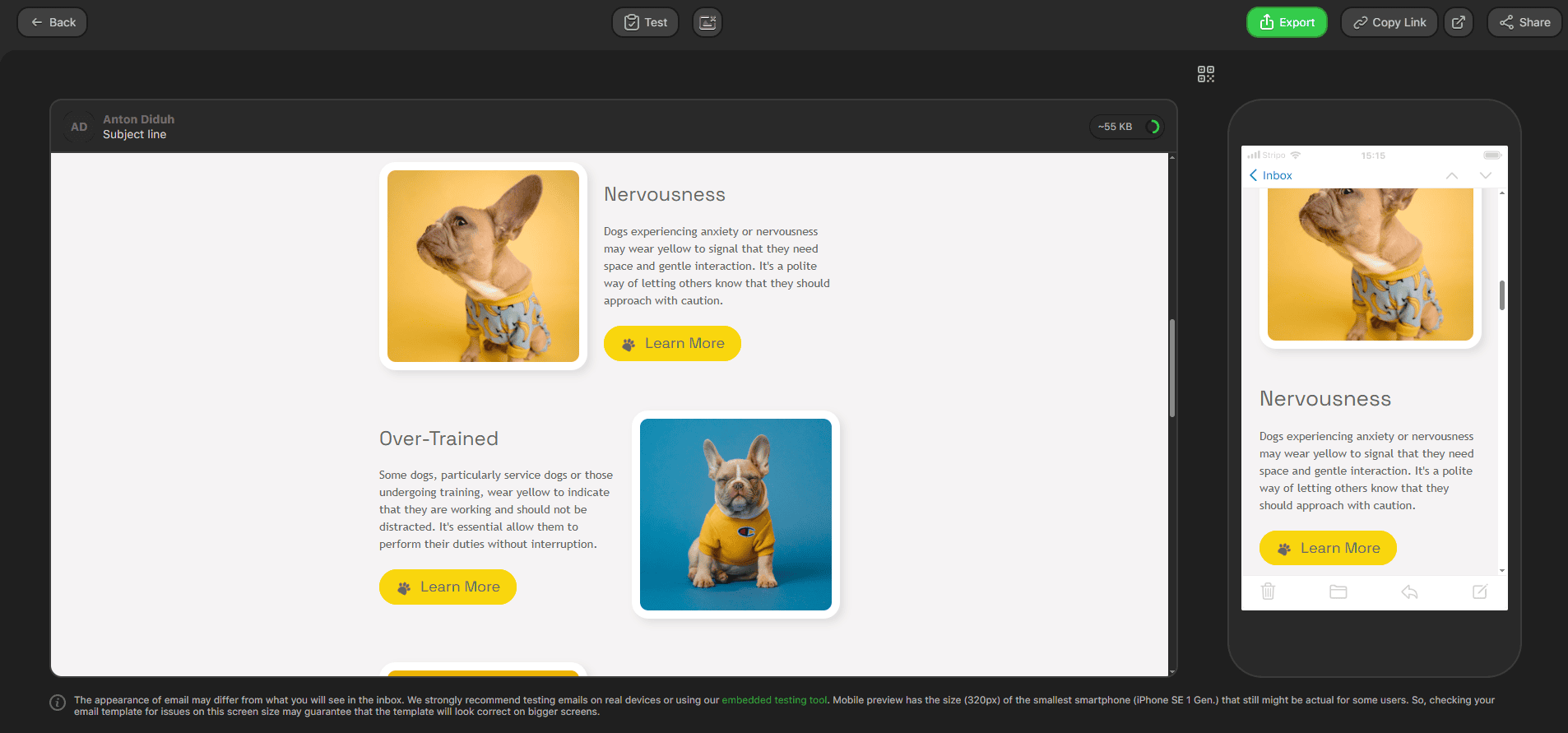Stripo preview feature Stripo preview feature