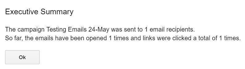 Mass email campaign report