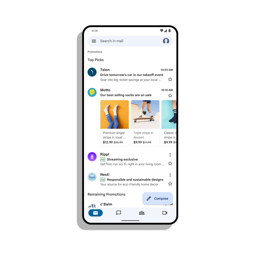 Phone with promo tabs