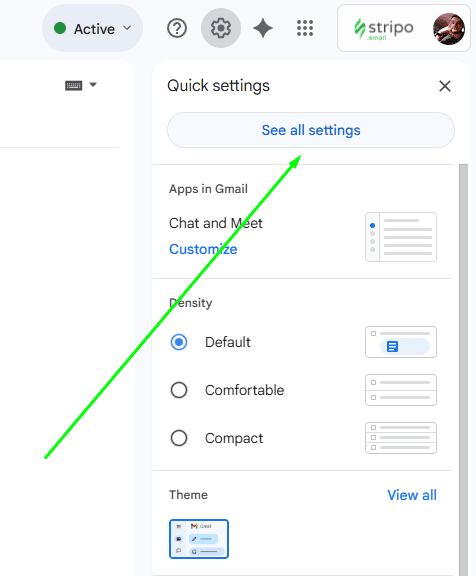 Opening advanced settings Opening advanced settings