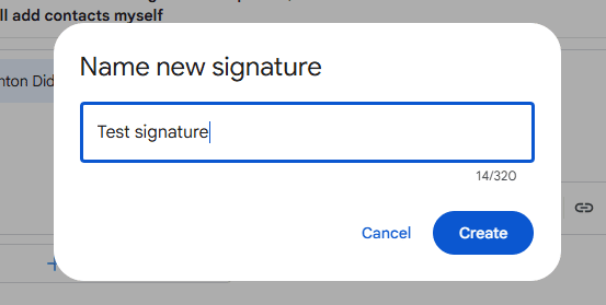 Naming new signature Naming new signature