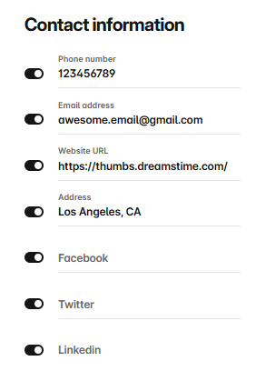 Entering contact information Entering contact information