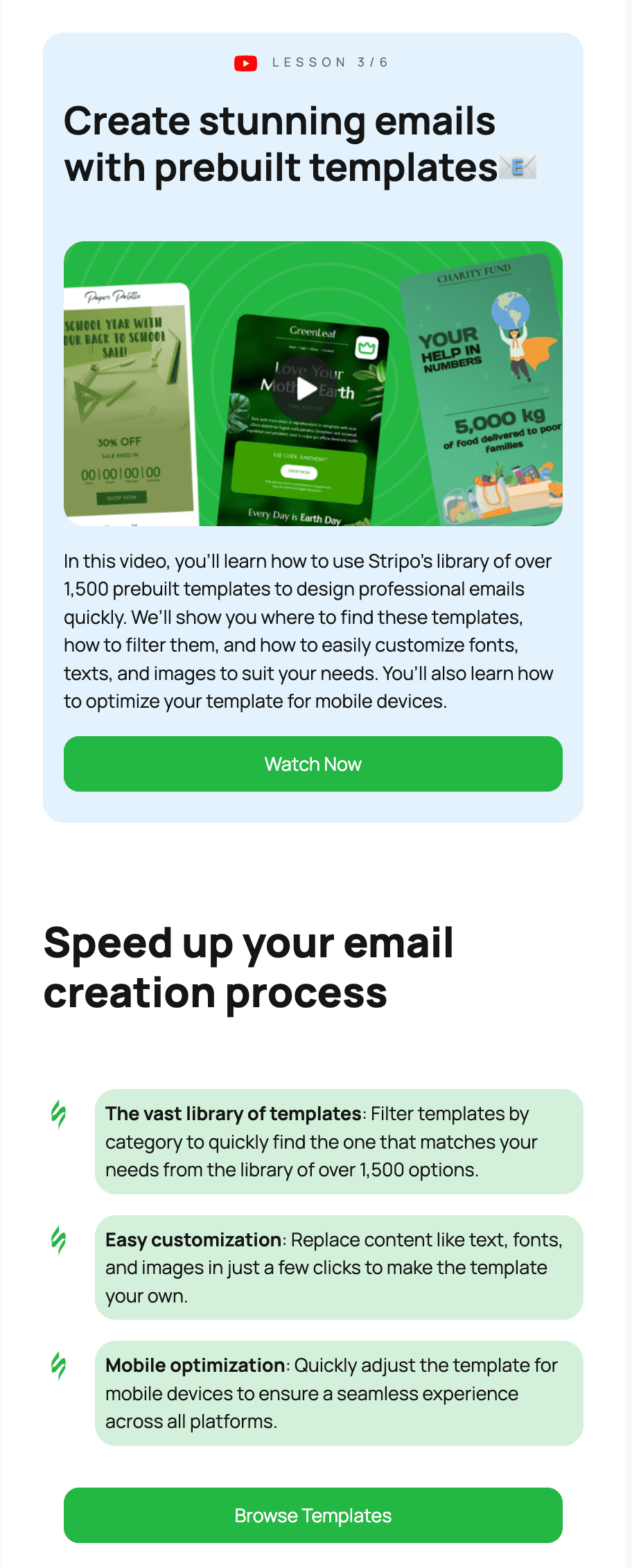 Beispiel für eine Onboarding-E-Mail mit Produktfunktionen Beispiel für eine Onboarding-E-Mail mit Produktfunktionen