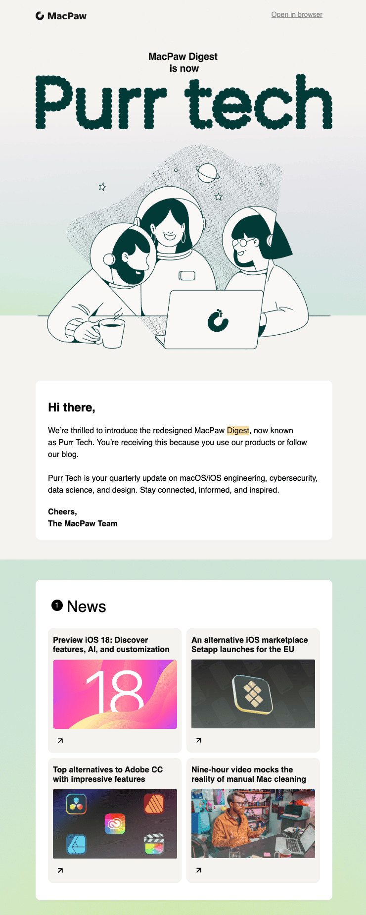 Beispiel für einen E-Mail-Digest für ein SaaS-Projekt Beispiel für einen E-Mail-Digest für ein SaaS-Projekt