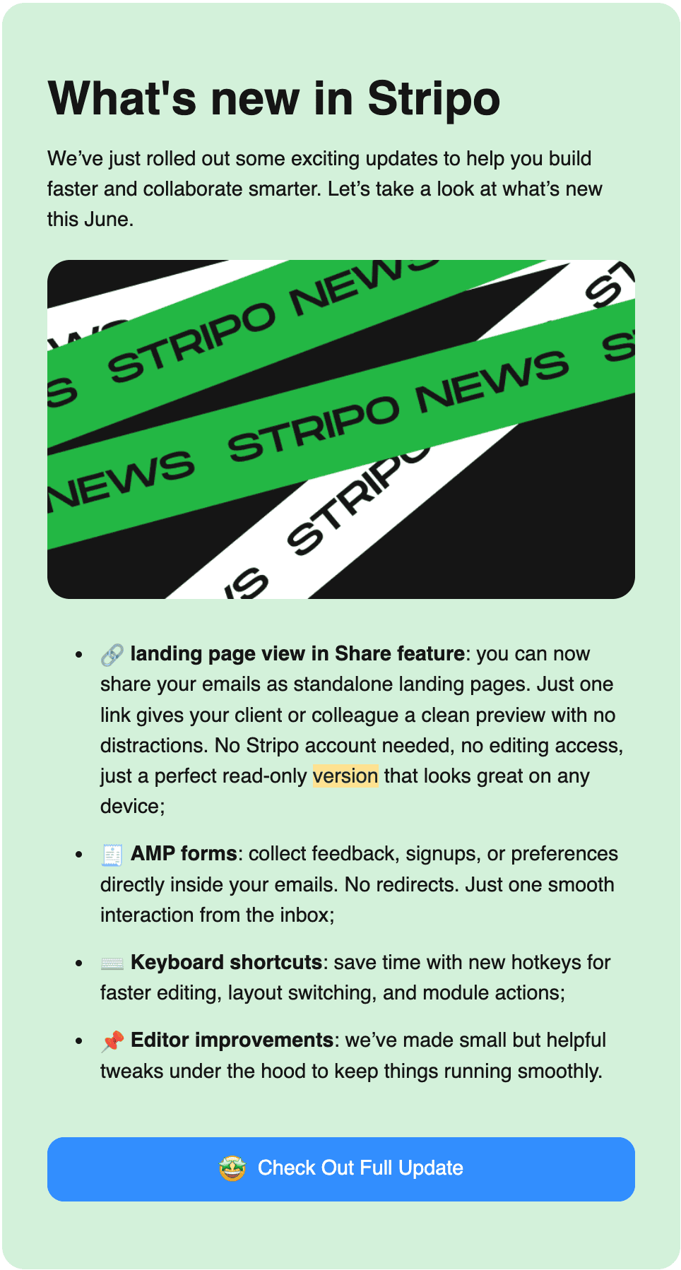 E-Mail mit Produktaktualisierungen für SaaS E-Mail mit Produktaktualisierungen für SaaS