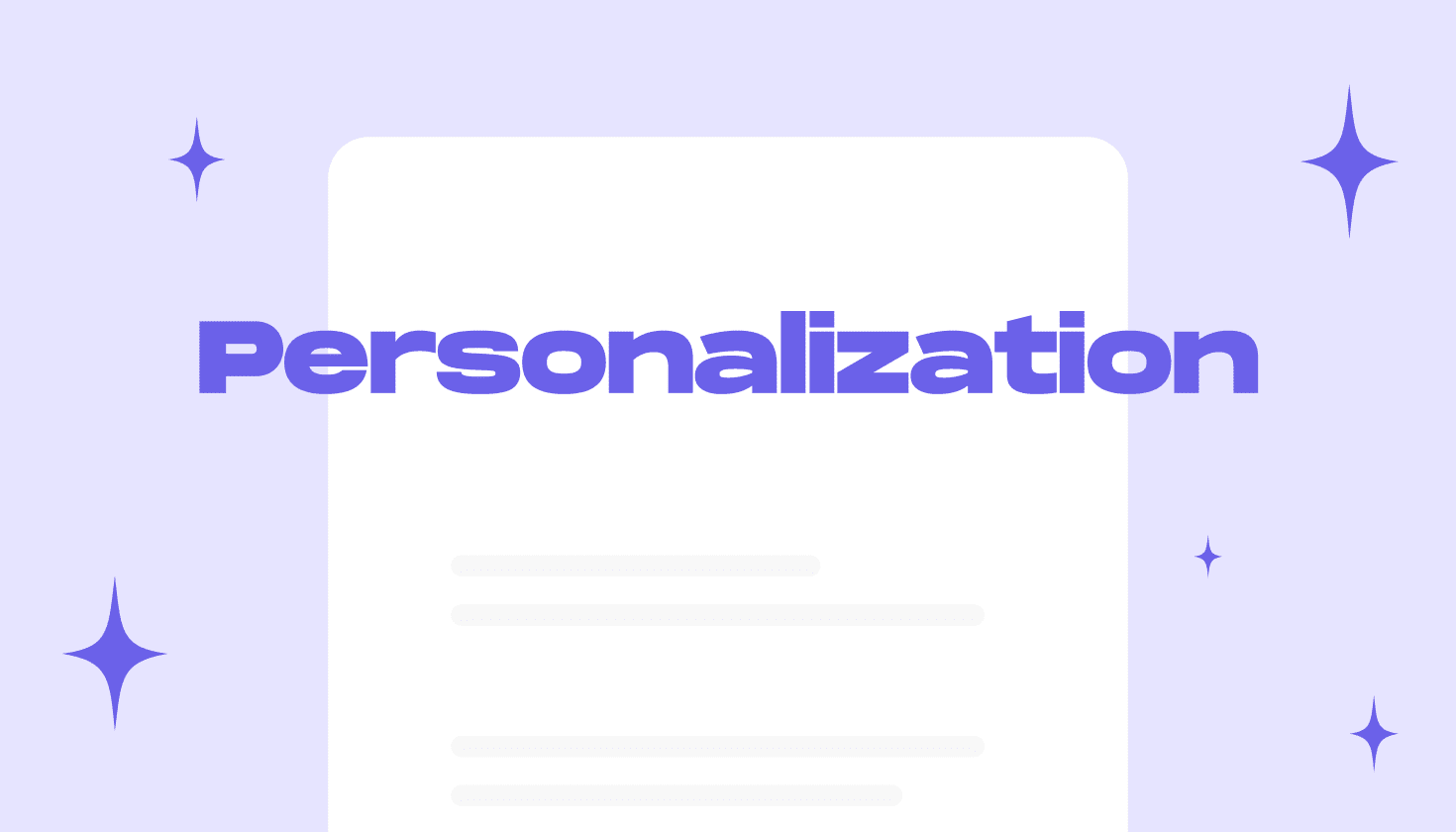 Personalization