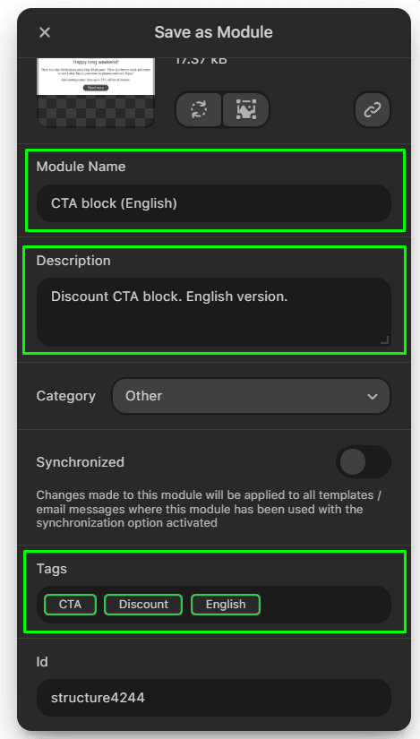 Creating localized module library