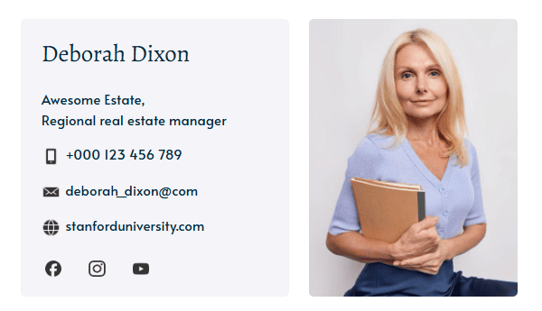 Contact information in real estate email signature Contact information in real estate email signature