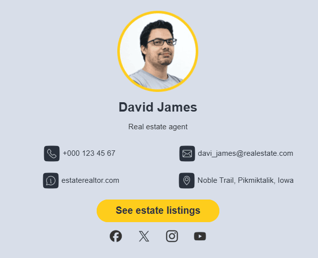 Eye-catching CTA button in realtor email signature Eye-catching CTA button in realtor email signature