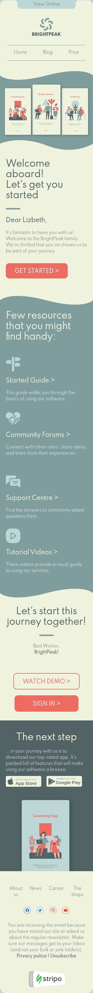 Welcome email template by Stripo Welcome email template by Stripo