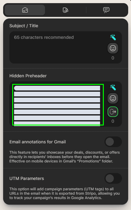 Email preheader filled with white space