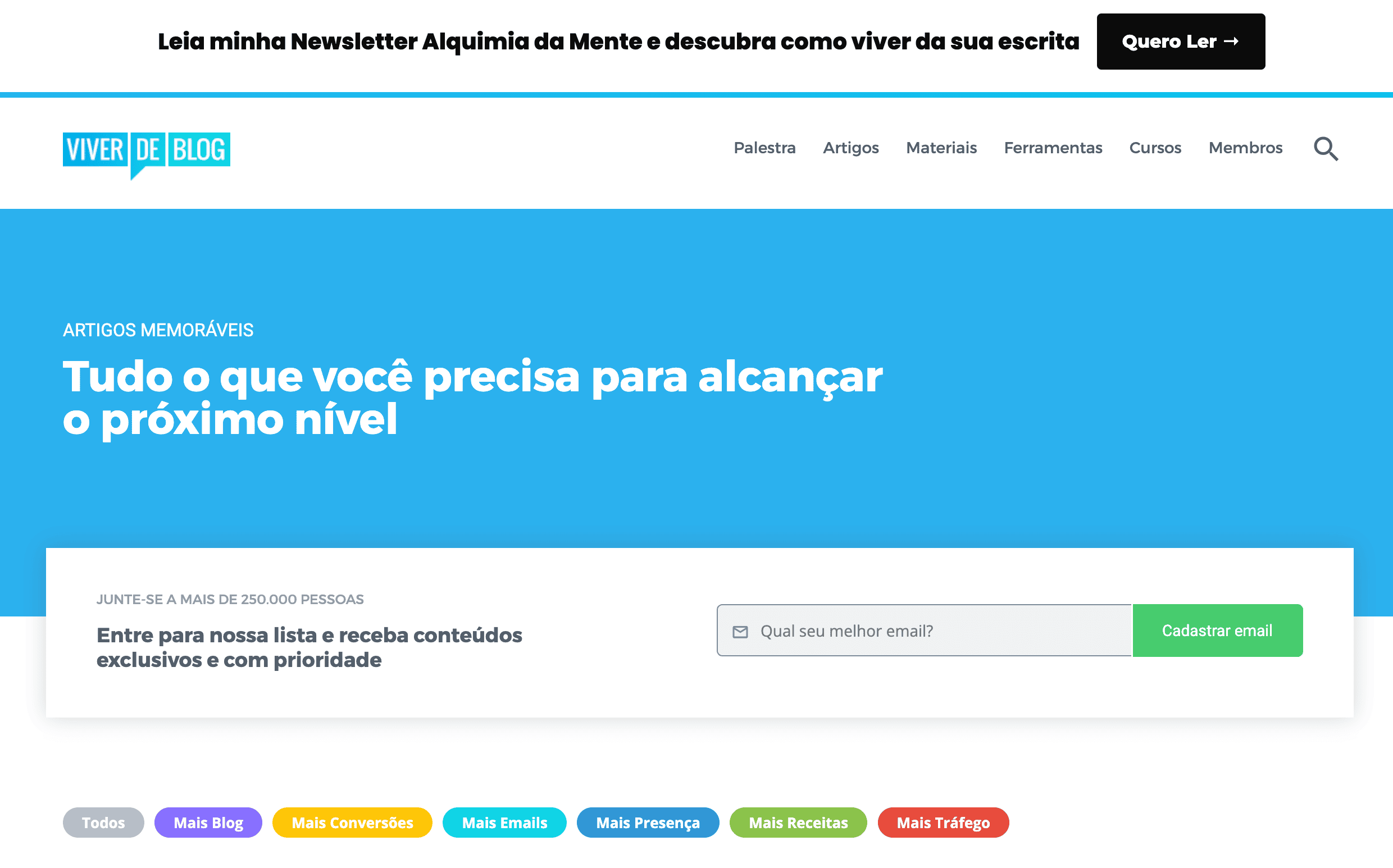 Exemplo de blog de email marketing do Brasil