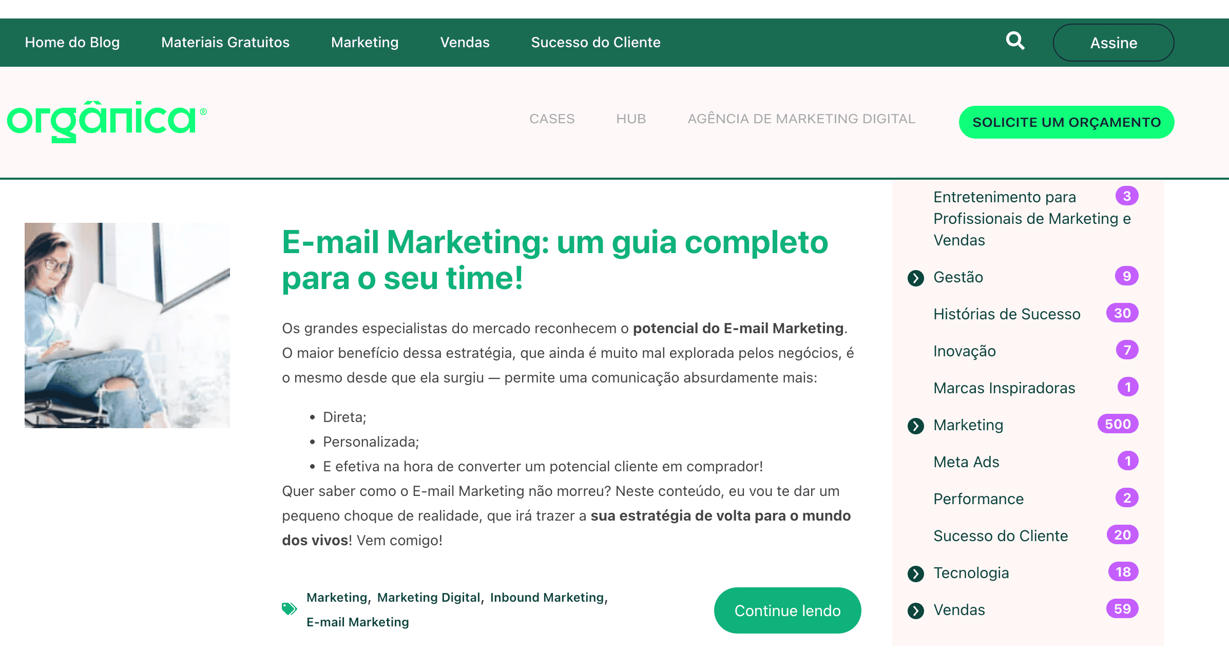 Exemplo de blog de uma ag&ecirc;ncia de marketing digital brasileira