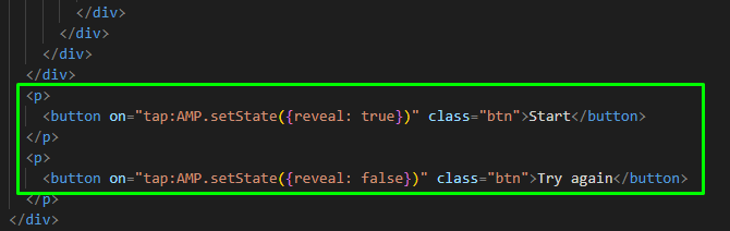 Where to paste code of interactive buttons