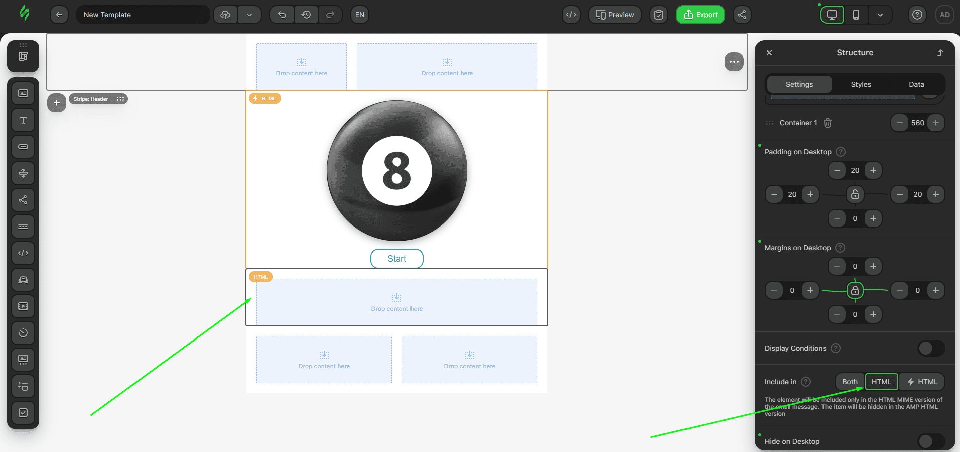 Adding another HTML block