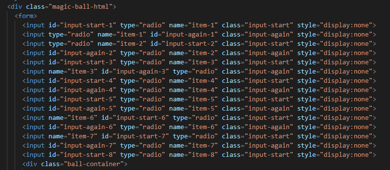 Buttons code for interactive HTML version