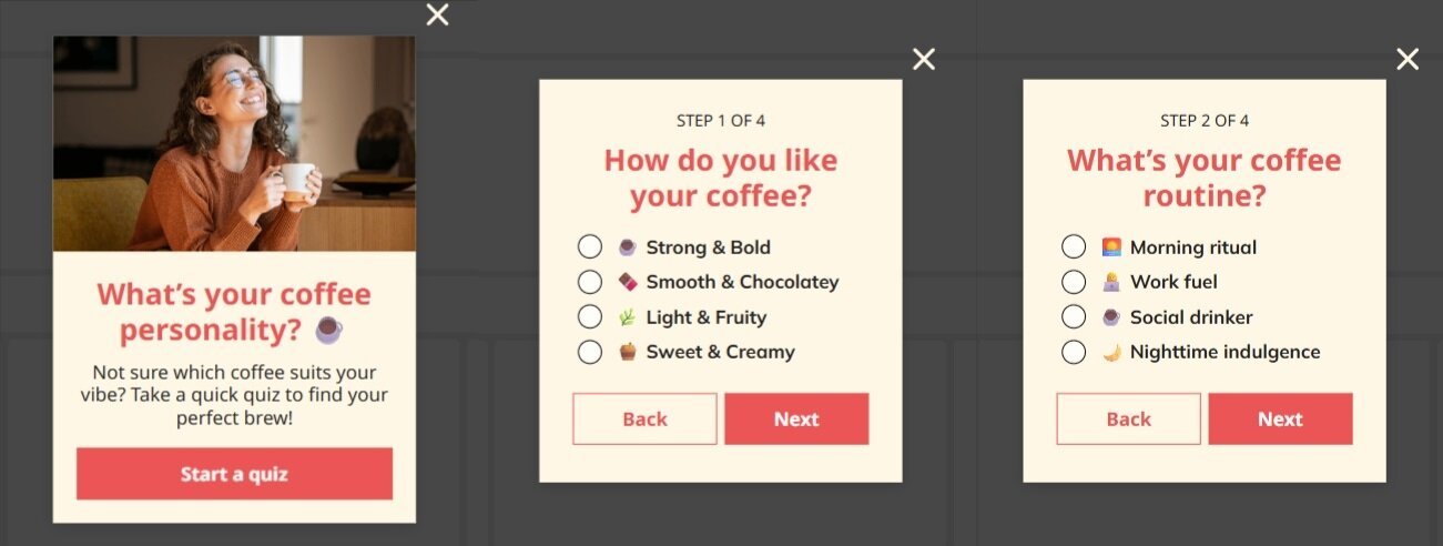 Пример квиза в попапе Пример квиза в попапе