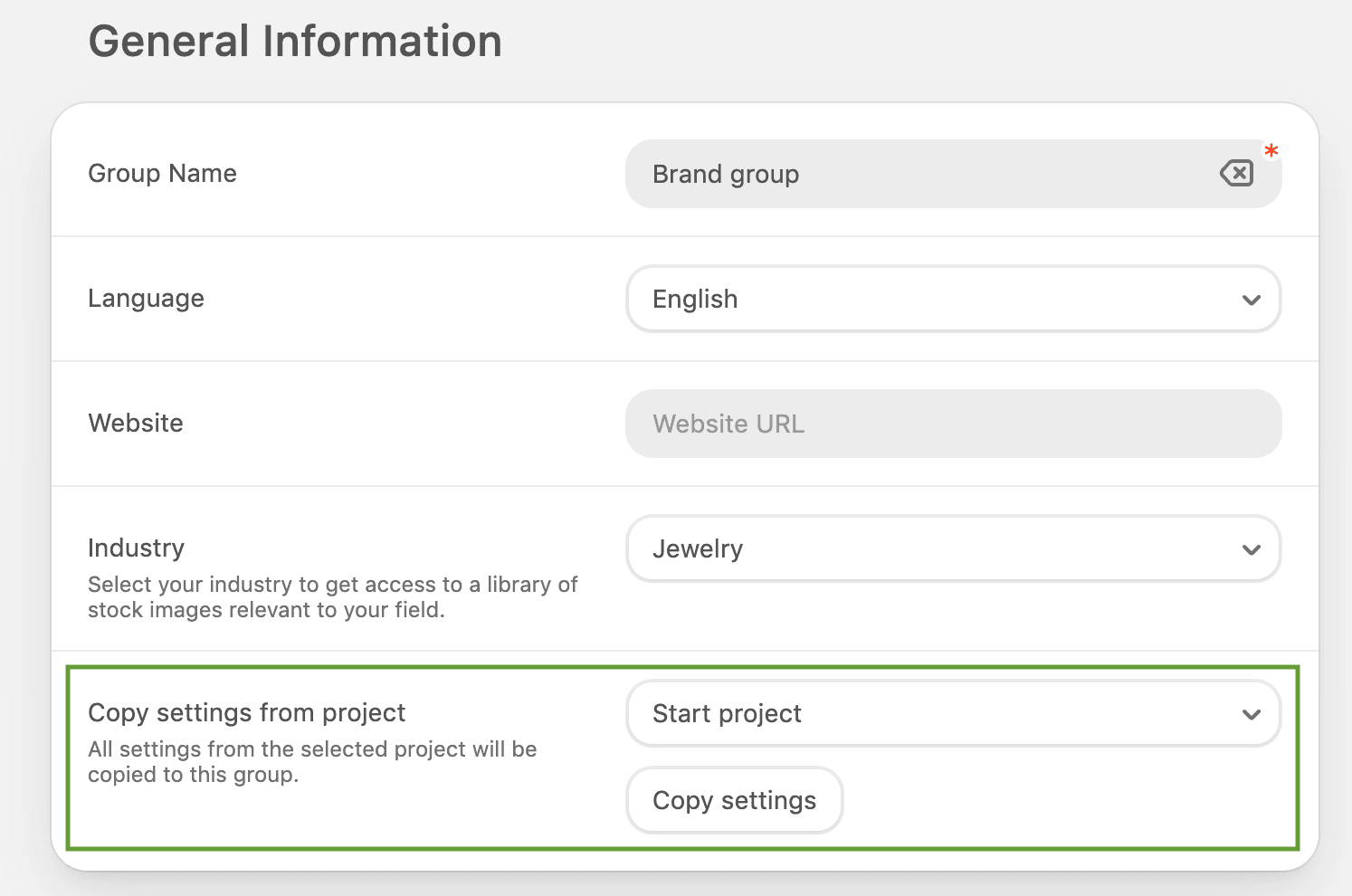 Як використовувати налаштування групи і проекту в редакторі Stripo Як використовувати налаштування групи і проекту в редакторі Stripo