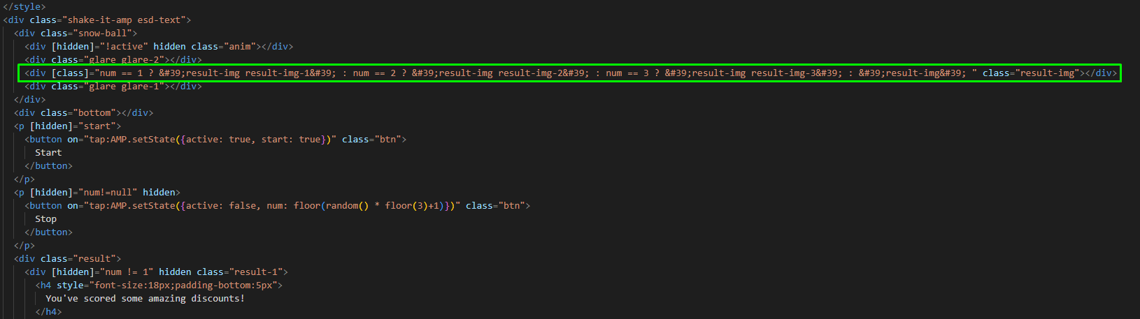 Code for result image