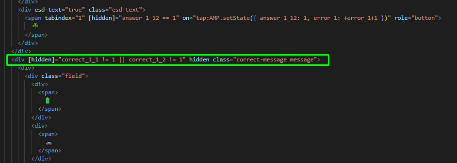 Code for hiding congratulations block