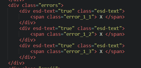 The second part of the code for the red color