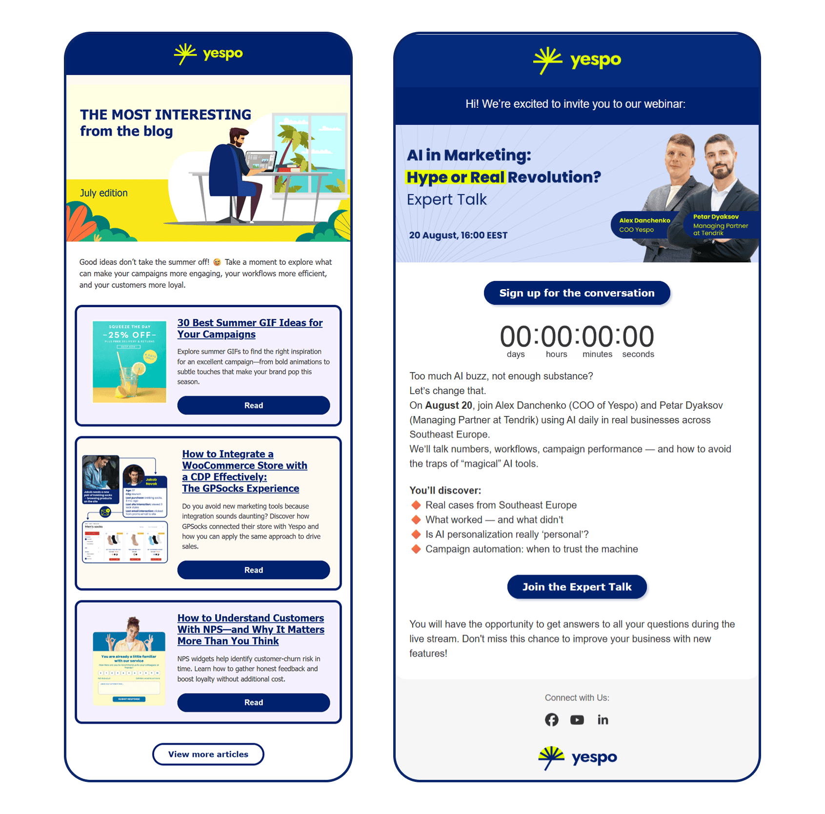 Yespo newsletter example Yespo newsletter example