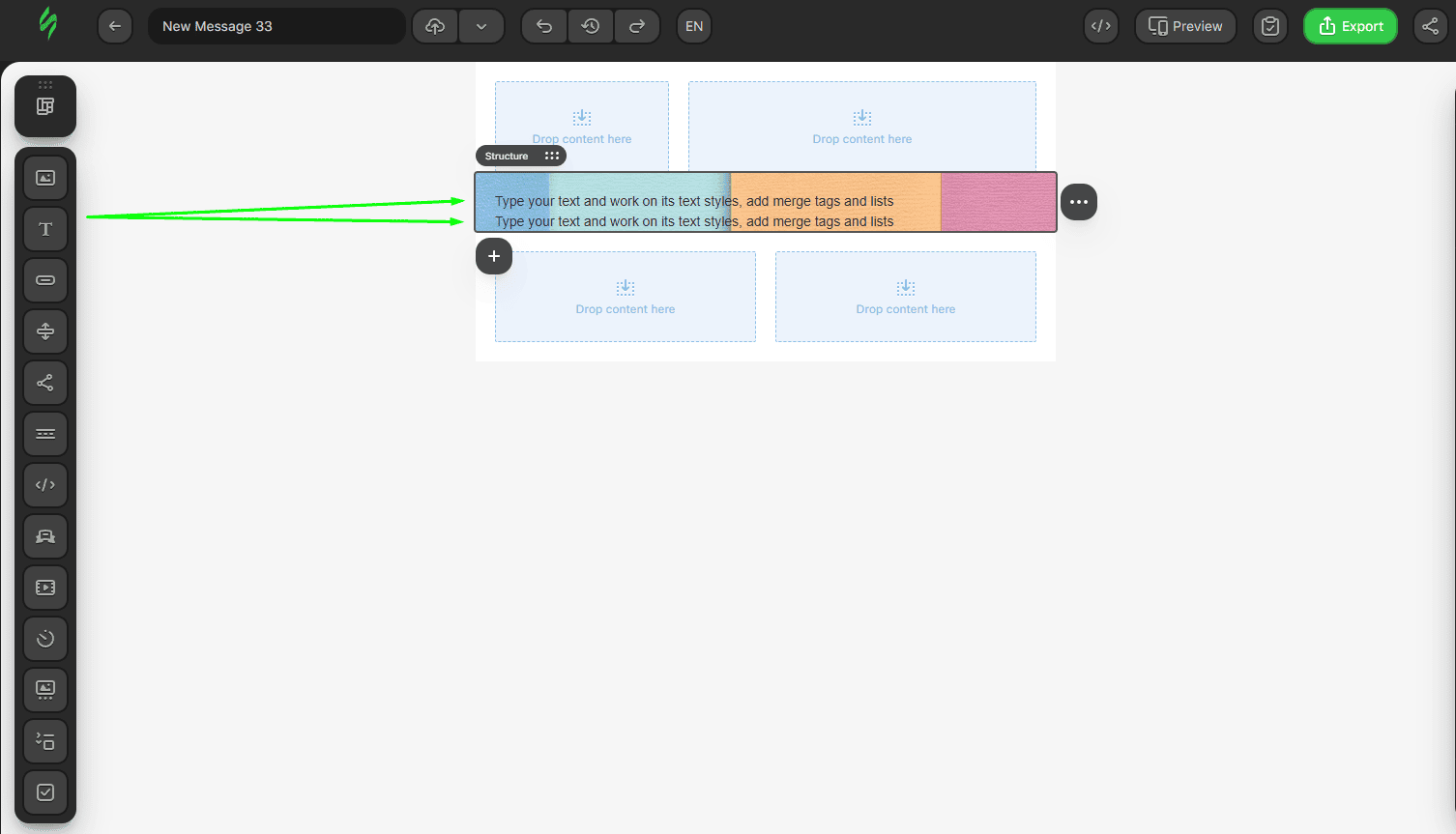 Text blocks added on top of the background image Text blocks added on top of the background image