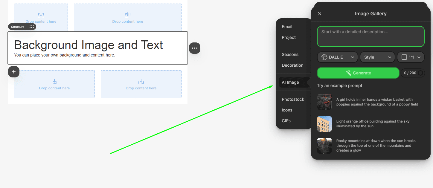 AI Image option AI Image option