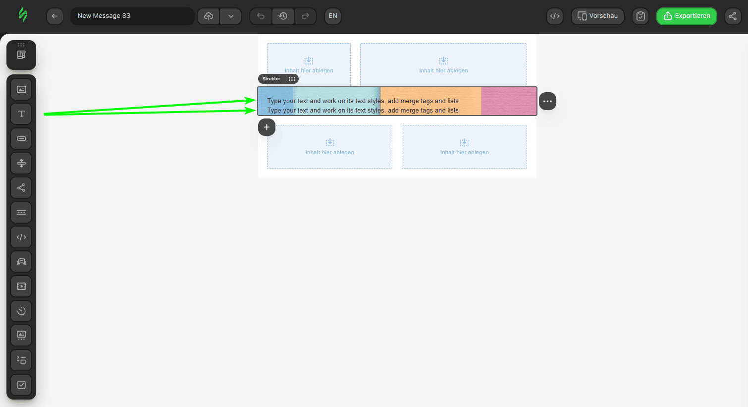 Textblöcke, die über das Hintergrundbild gelegt wurden Textblöcke, die über das Hintergrundbild gelegt wurden