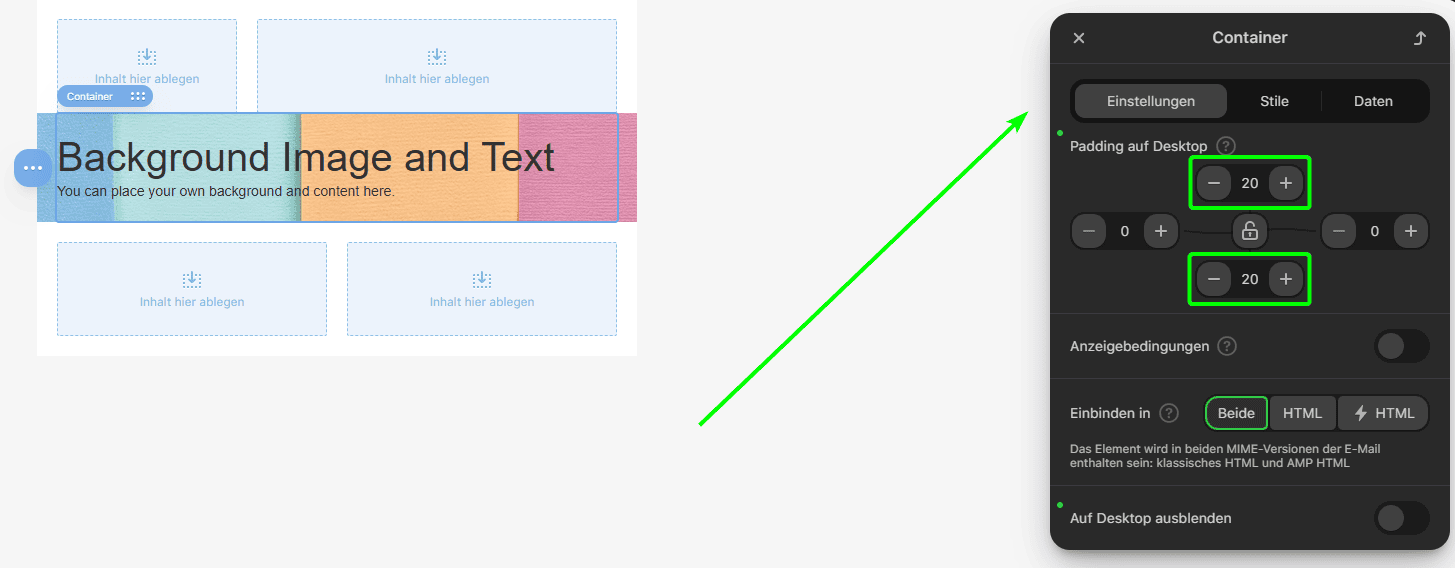Anpassung der Abstände zwischen Textblöcken Anpassung der Abstände zwischen Textblöcken