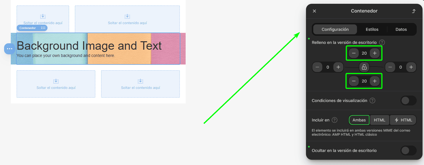 Ajustar los rellenos de bloques de texto Ajustar los rellenos de bloques de texto