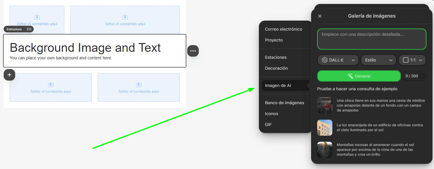Opción de imagen AI Opción de imagen AI