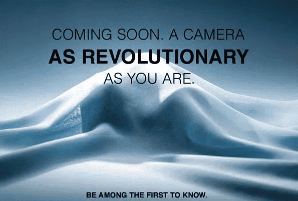 Приклад креативного тизерного листа, що повідомляє про майбутній запуск нового продукту