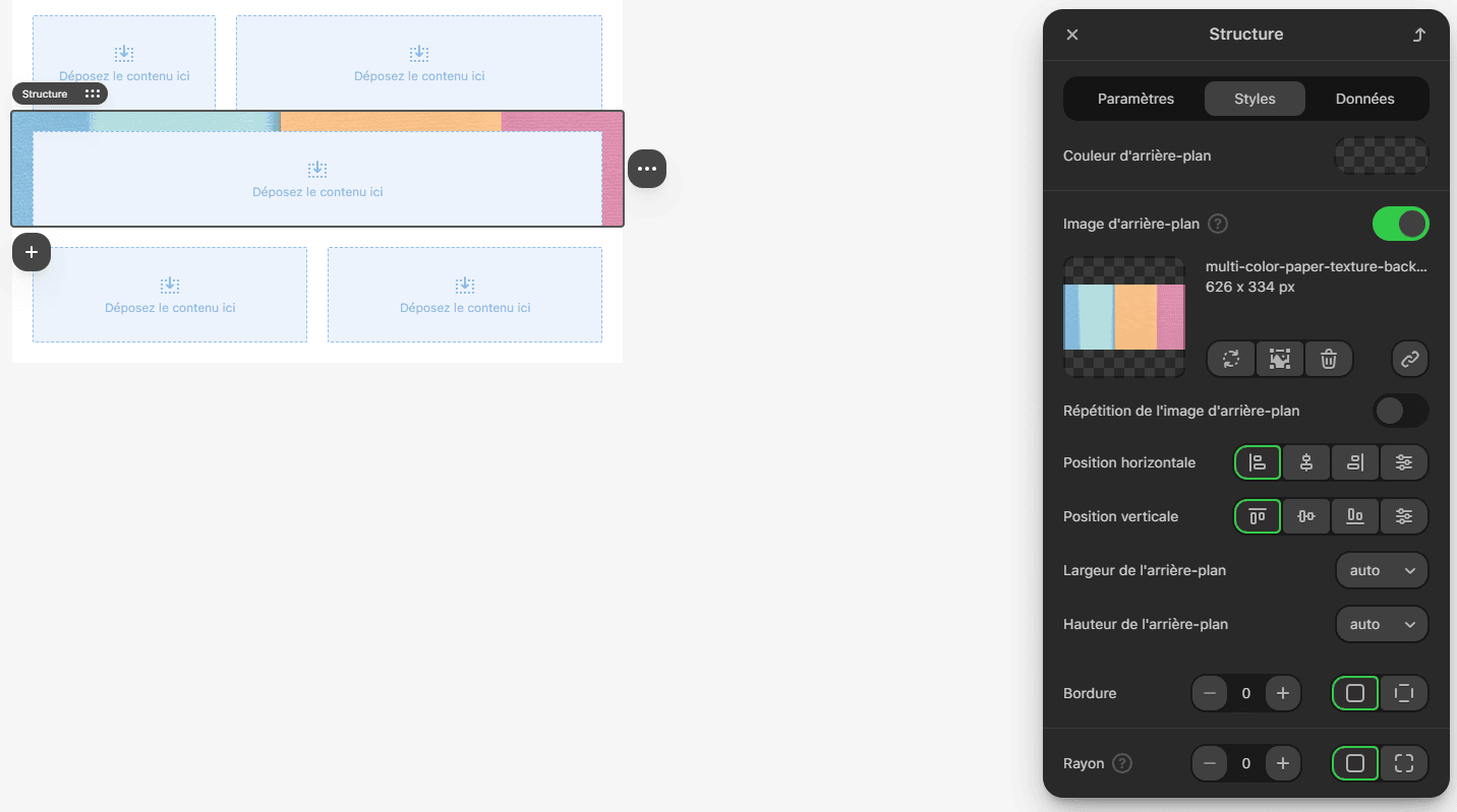 Image d'arri&egrave;re-plan ajout&eacute;e