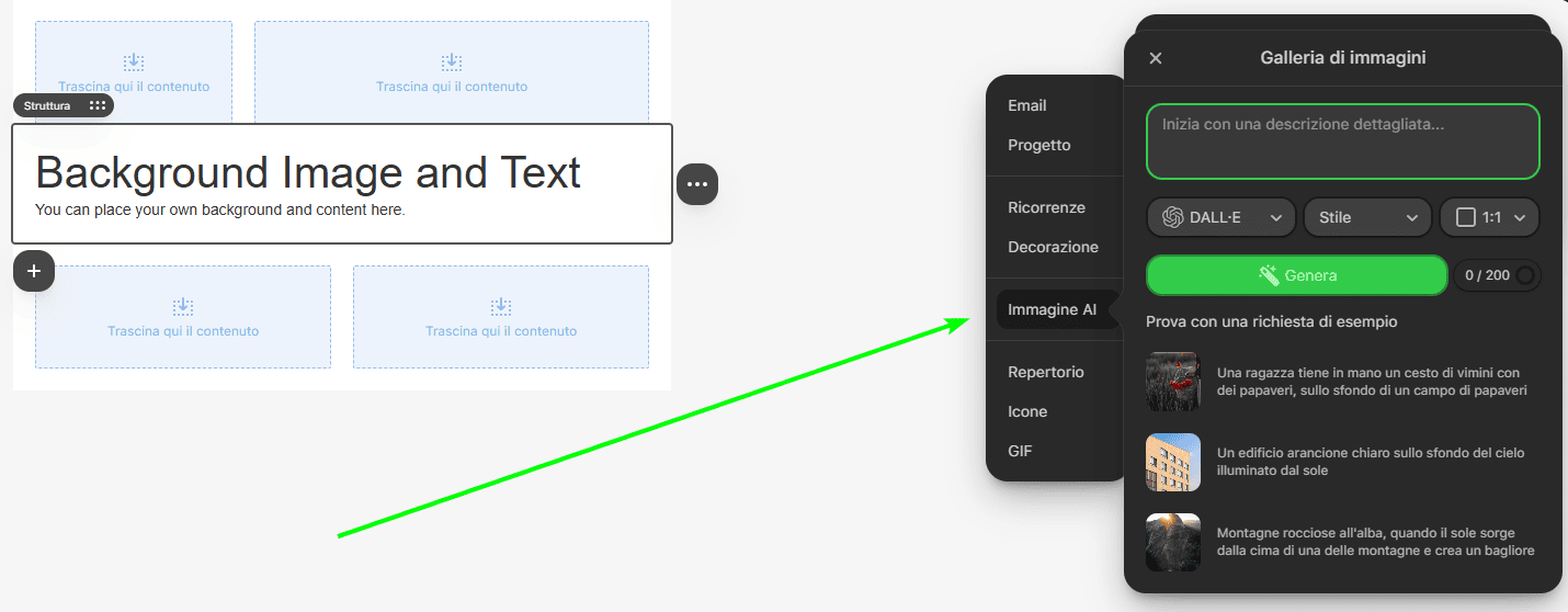 Opzione Immagine AI Opzione Immagine AI